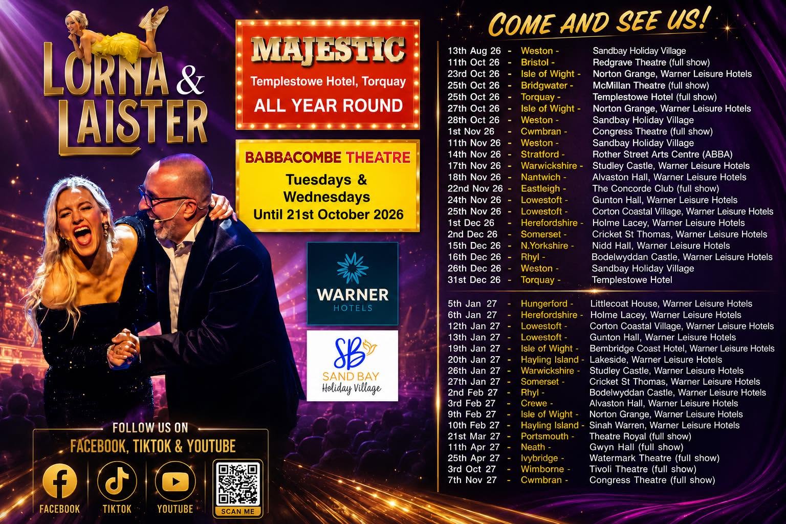 Lorna and Laister other show dates poster